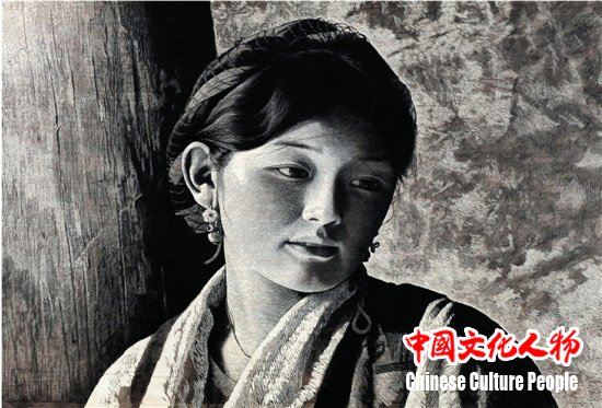 徐匡 斯朗卓嘎 100×150cm 独版画 2010年