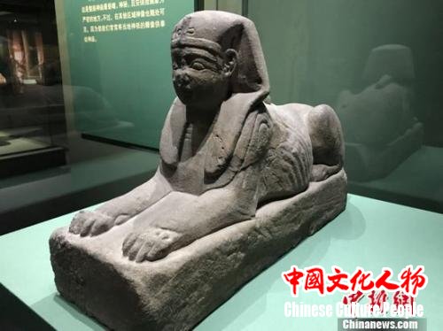 埃及博物馆的狮身人面像。胡健 摄 埃及博物馆的狮身人面像。胡健 摄